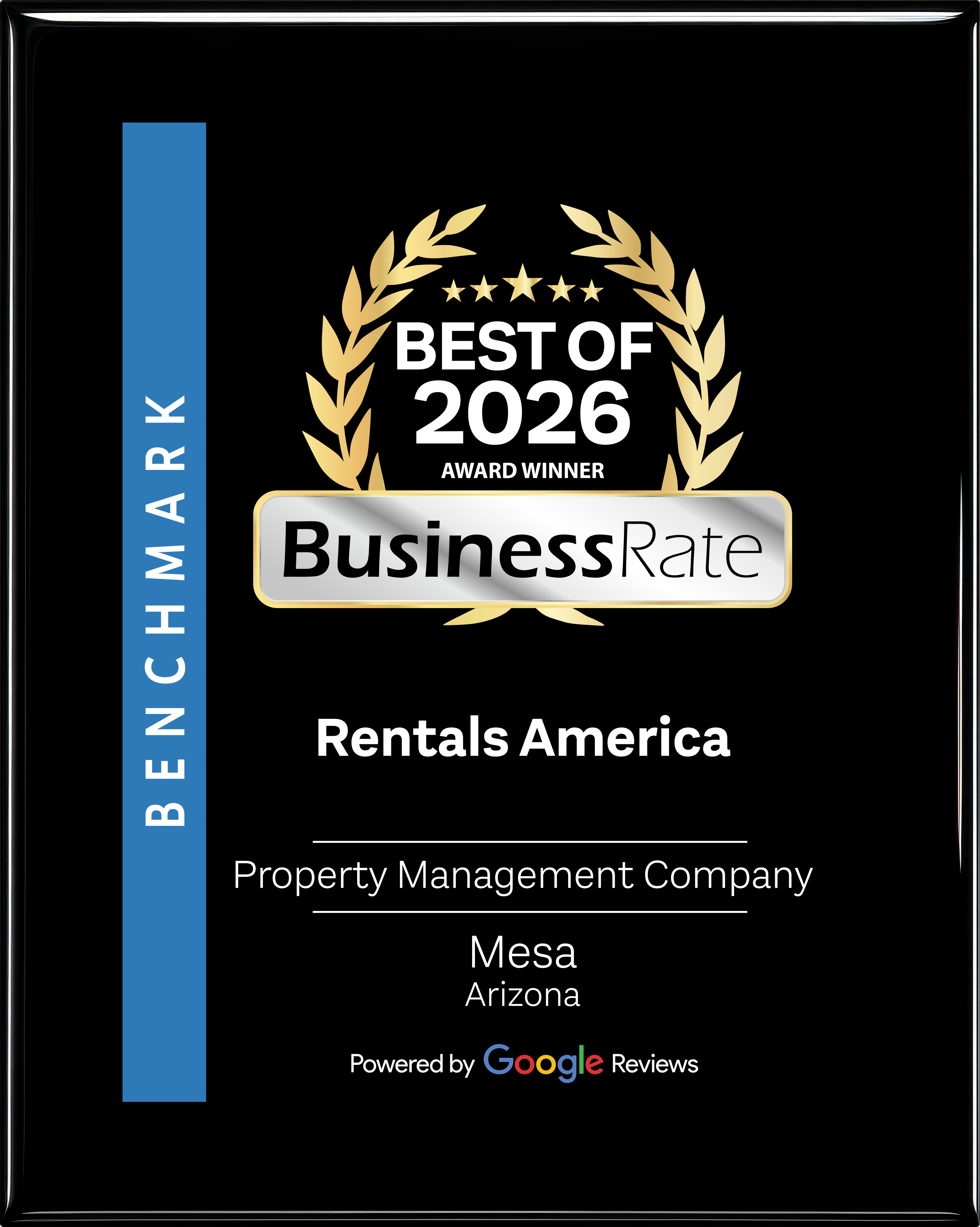 Rentals America recognized by BusinessRate as a Best of 2026 Property Management Company in Mesa, Arizona
